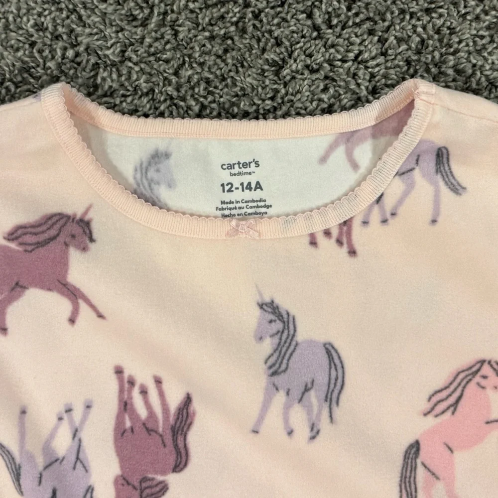 Carters Girls fleece unicorn nightgown, size 12-14